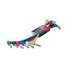 Stagg SPC015LE Pack of 6 Multi Coloured 1/4" Jack Patch Cables 15cm (6") Long