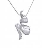 Silver Fancy Ribbon Swirl Pendant & Chain