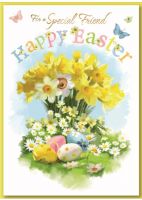 Easter Card - Special Friend - Happy - Daffodil Eggs