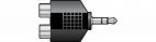 QTX 759.490UK High Quality 3.5mm Stereo Jack Plug to 2 x RCA Phono Sockets - New