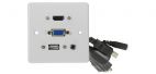 av:link 122.395 Multimedia Wallplate w/ HDMI, VGA, USB and 3.5mm Audio Sockets