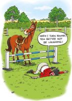 Birthday Card - Horse Rider Show Jumping - Funny - Country Cards