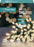 Premier Decorations Timelights Battery Operated Multi-Action 50 LED - Warm White