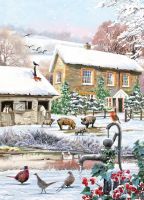 Christmas Card Pack - 6 Cards - Farmyard Pigs Horse - Country Cards