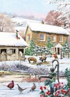 Christmas Card - Farmyard Pigs Horse - Country Cards