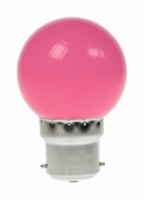 Pro-lite 1.5W 240V LED POLY GOLF BALL BC PINK - (GOLF/1.5W/BC/PINK)