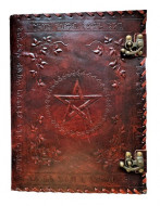 Large Leather Pentagram Book of Shadows with Latches - Journal