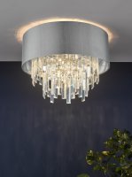 Halle 4 Light Flush Grey Shade Crystal