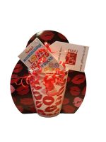 Valentines White Lip Mug & Swizzels Love Heart Gift Set