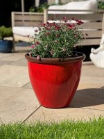 Creekwood Running Glaze Planter 40cm - Red