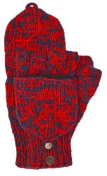 two tone mitt - Bright red/smoke