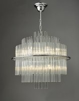 Lukas 13 Light Pendant Polished Chrome Glass