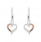 Silver and Rose Gold Plated Heart Earrings