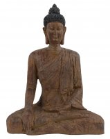 Elur Carved Wood Effect Buddha Sitting 29cm