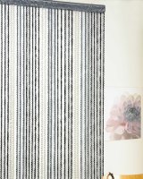 Beamfeature Country Club Braid Design String Door Curtains 90cm x 200cm - Multi Grey