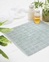 Country Club Cubo Design 100% Cotton Shower Mat 50x50cm - Grey