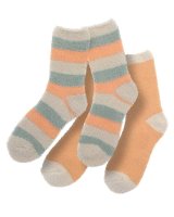 Country Club Ladies Fluffy Socks - 2 Pack - Assorted Designs