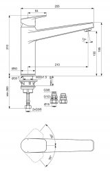 Ideal Standard Ceraplan Single Lever High Cast Spout Chrome Kitchen Mixer