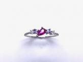 Silver Red,Pink & White CZ Fancy Ring N