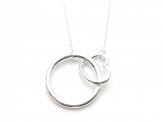 Silver Linked Circle & Heart Necklet