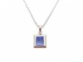 Silver Lapis Lazuli Square Pendant & Chain