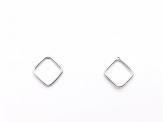 Silver Cut Out Square Stud Earrings