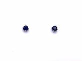 Silver Sapphire Solitaire Syud Earrings 4mm