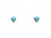 Silver Reconstituted Turquoise Ornate Earrings
