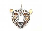 Amber Leopard Head Pendant