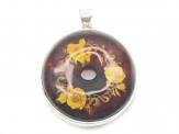Amber Ring of Roses Pendant