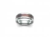 Tungsten Carbide Band Ring With Wood Inlay