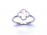 Silver Mother of Pearl Clover Ring