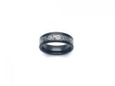 Tungsten Carbide Ring Black IP Plate Carbon Fibre