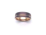 Tungsten Carbide Ring Rose & Brown IP Plating 7mm