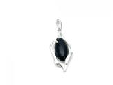 Silver Whitby Jet Fancy Pendant