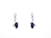 Silver Whitby Jet Drop Earrings