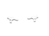 Silver Flat Kangeroo Stud Earrings