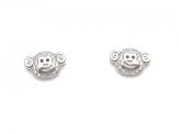 Silver CZ Monkey Head Stud Earrings