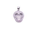 Silver CZ Skull Pendant