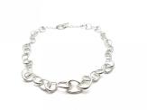 Silver Pebble Link Necklet with T Bar Fastener