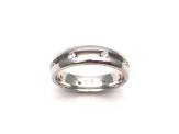 Silver CZ Satin Wedding Band 5mm