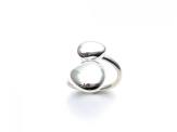 Silver Polished 2 Pebble Ring