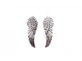 Silver Large Angel Wing Stud Earrings