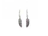 Silver Feather Drop Earrings