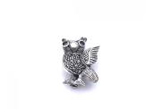 Silver Marcasite & CZ Owl Brooch