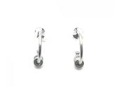 Silver Hoop Stud Earrings with Hoop Charms