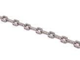 Silver Ladies CZ Fancy Bracelet 7 1/2 Inch