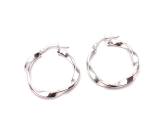 Silver Twisted Hoop Earrings 25mm