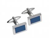 Stainless Steel Cufflinks With Blue IP Plating