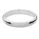 Silver D Shaped Wedding Ring 3mm